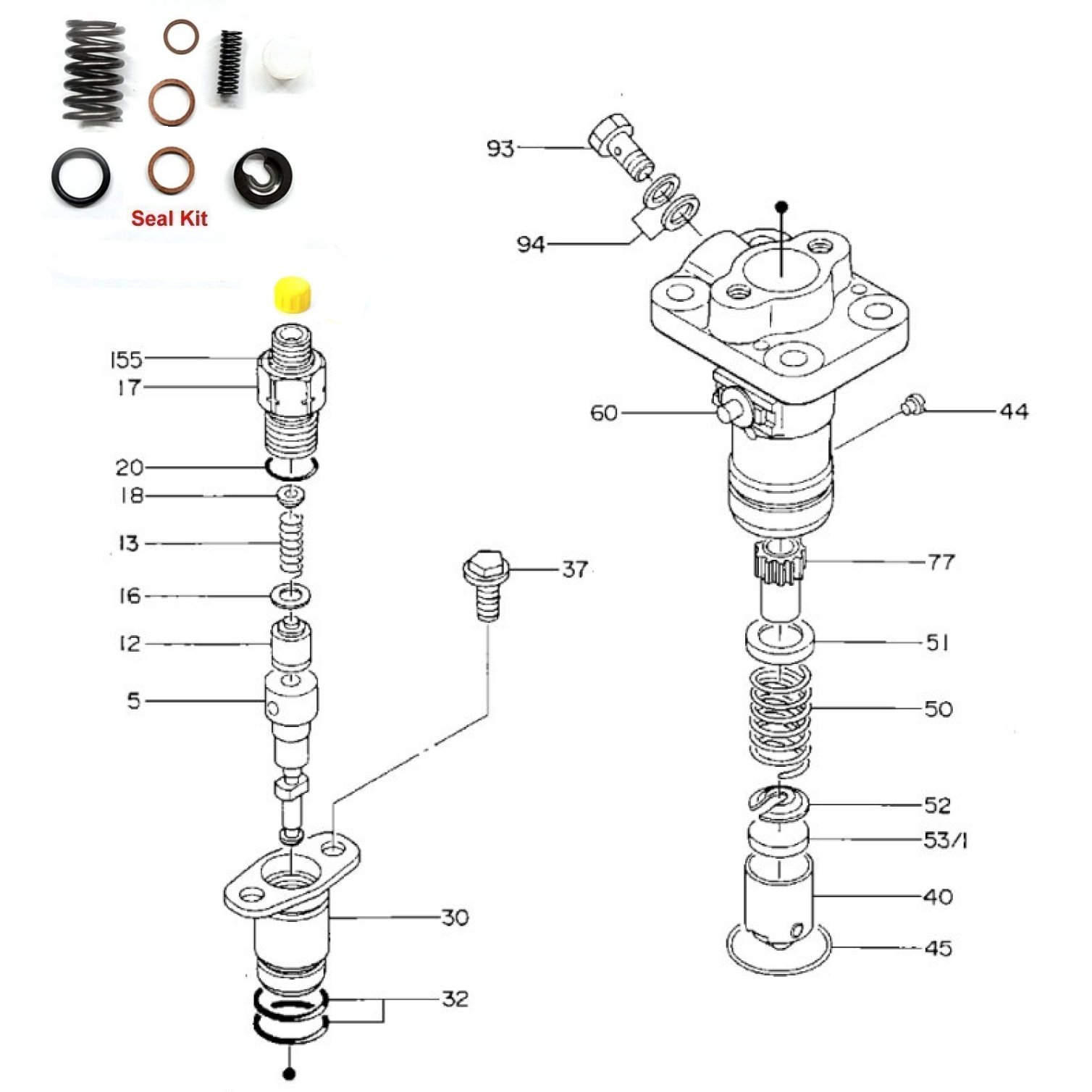 Zexel Kubota PFR3MD50 interactive parts diagram Diesel Injection Pumps